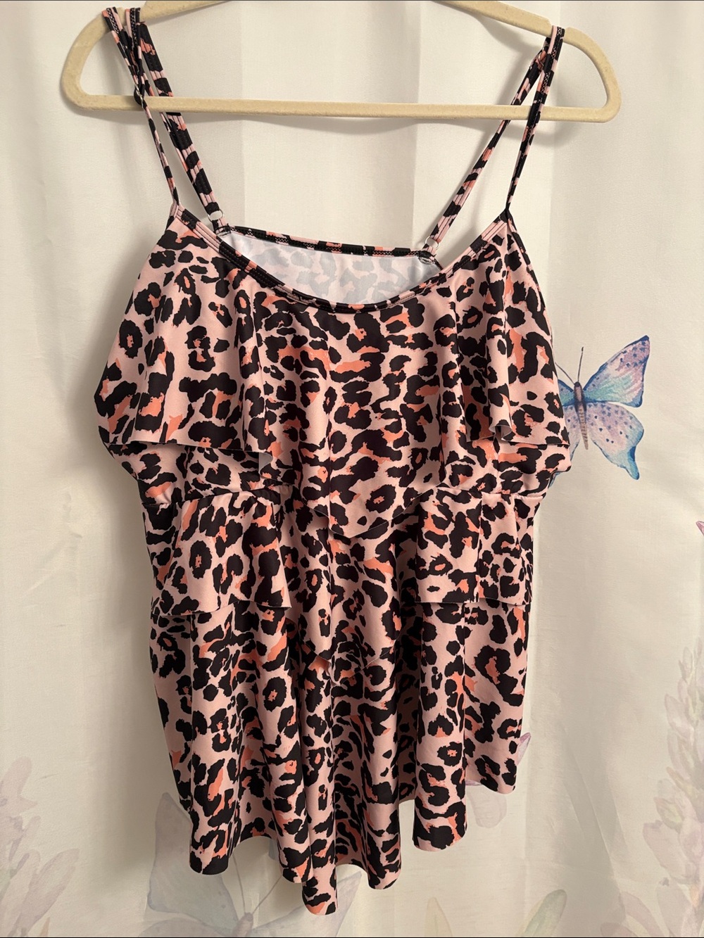 Leopard Print  Womens Tankini 2xl